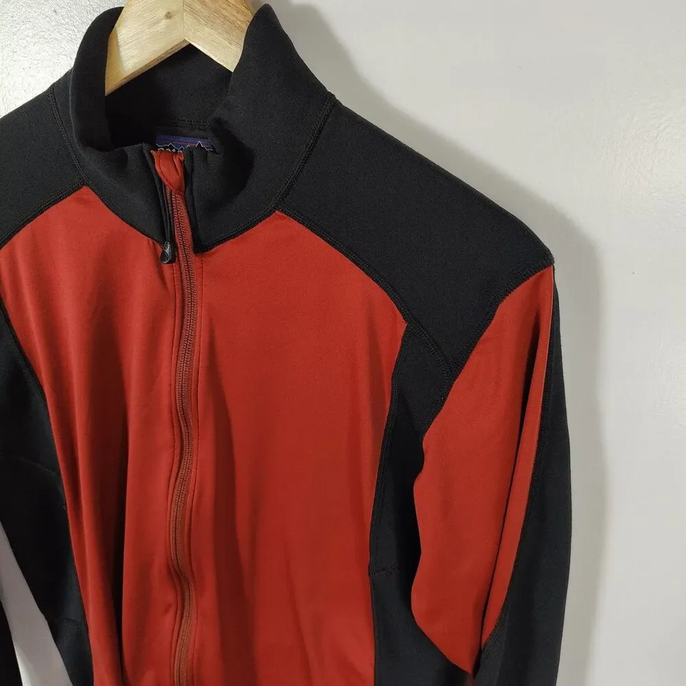 Vintage Patagonia Running Jacket Rear Pockets Full Zip Made USA Mens Medium